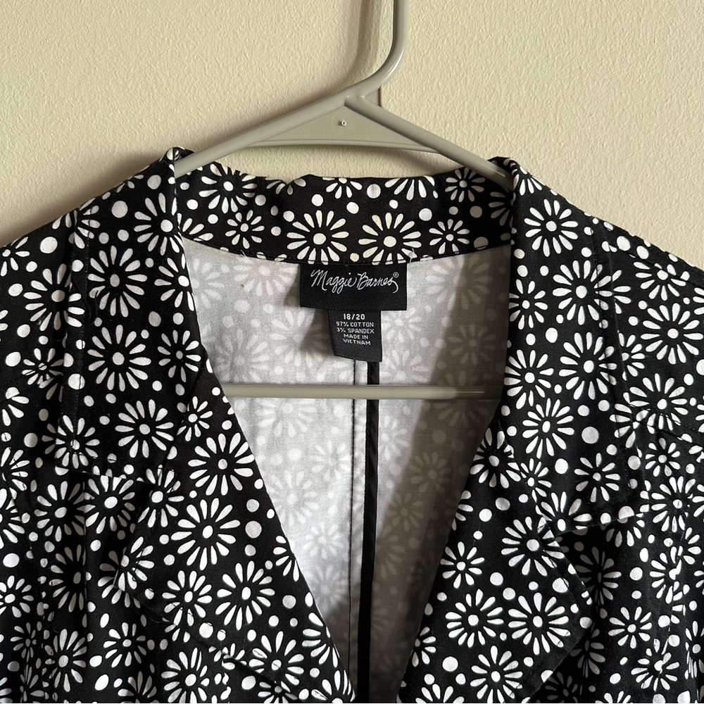 Floral long blazer/thin jacket